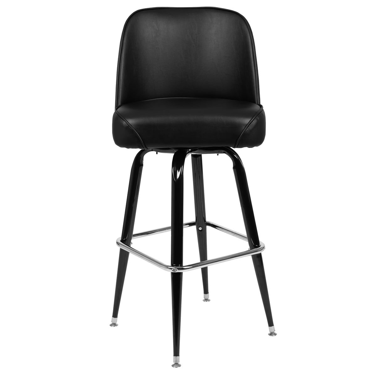 Flash Furniture XU-F-125-GG Metal Barstool with Swivel Black Vinyl Upholstered Bucket Seat and Footrest - View 8