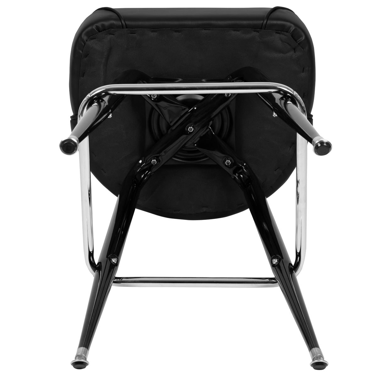 Flash Furniture XU-F-125-GG Metal Barstool with Swivel Black Vinyl Upholstered Bucket Seat and Footrest - View 10