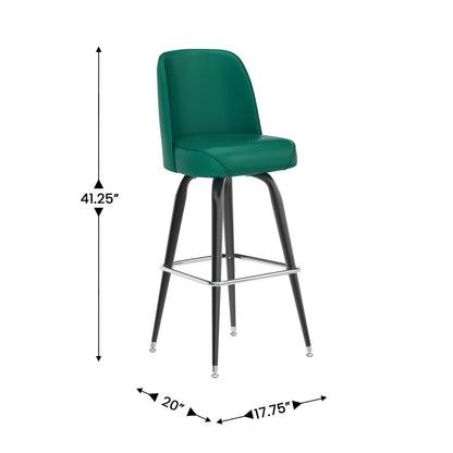 Flash Furniture XU-F-125-GRN-GG Metal Bar Stool with Swivel Vinyl Bucket Seat and Footrest in Green - View 4