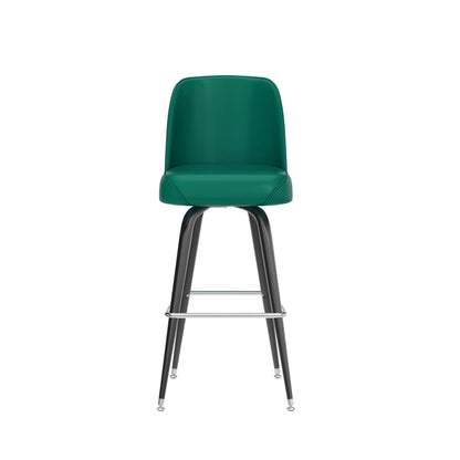 Flash Furniture XU-F-125-GRN-GG Metal Bar Stool with Swivel Vinyl Bucket Seat and Footrest in Green - View 9