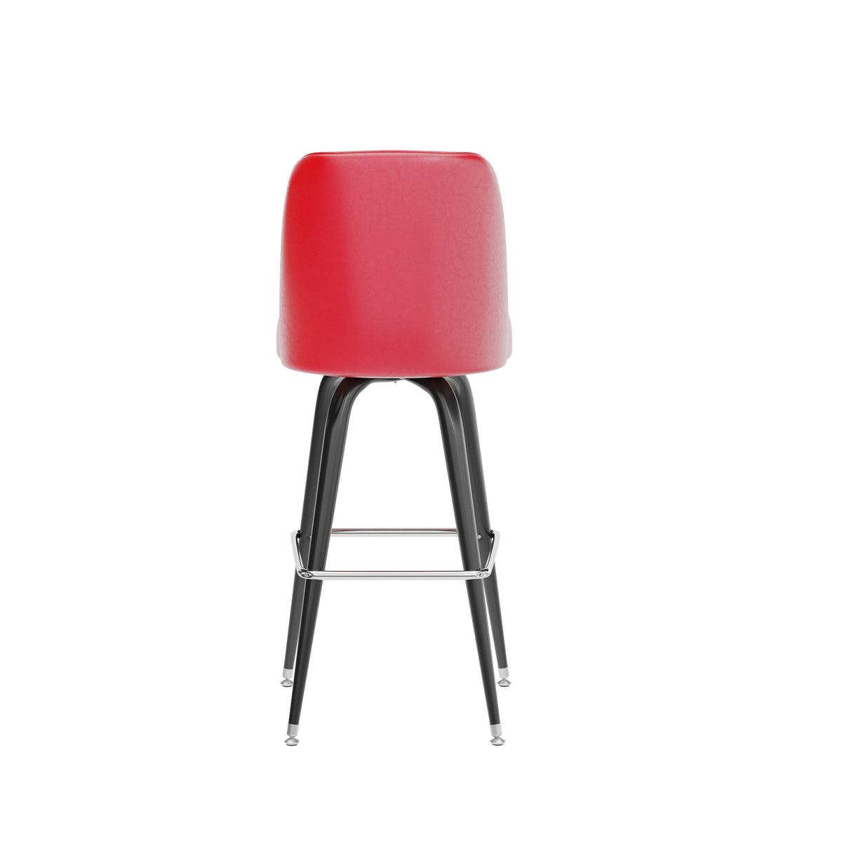 Flash Furniture XU-F-125-RED-GG Metal Bar Stool with Swivel Vinyl Bucket Seat and Footrest in Red - View 6