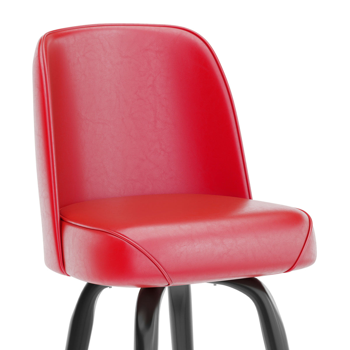 Flash Furniture XU-F-125-RED-GG Metal Bar Stool with Swivel Vinyl Bucket Seat and Footrest in Red - View 7