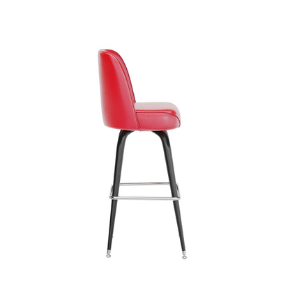 Flash Furniture XU-F-125-RED-GG Metal Bar Stool with Swivel Vinyl Bucket Seat and Footrest in Red - View 8