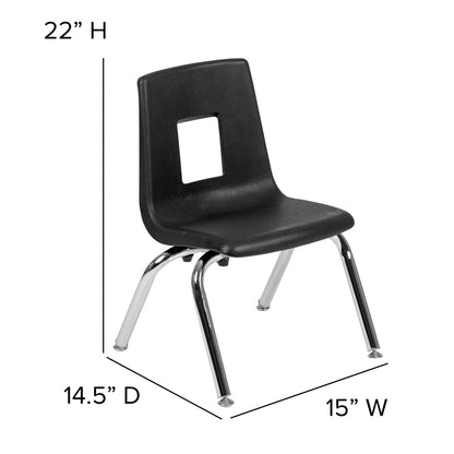 Flash Furniture XU-GRP-12CH-A48-HCIRC-GY-T-P-GG 47.5" Circle Wave Activity Table Set with 12" Student Stack Chairs, Grey/Black (Grey Top/Black Frame) - View 6