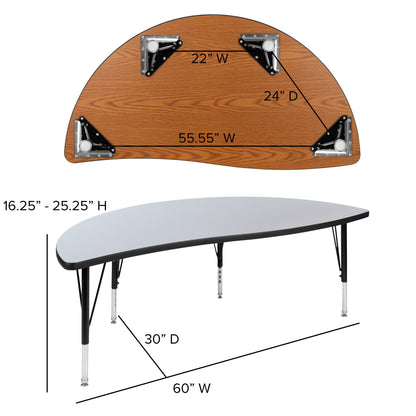 Flash Furniture XU-GRP-12CH-A60-HCIRC-GY-T-P-GG 60" Circle Wave Activity Table Set with 12" Student Stack Chairs, Grey/Black (Grey Top/Black Frame) - View 5