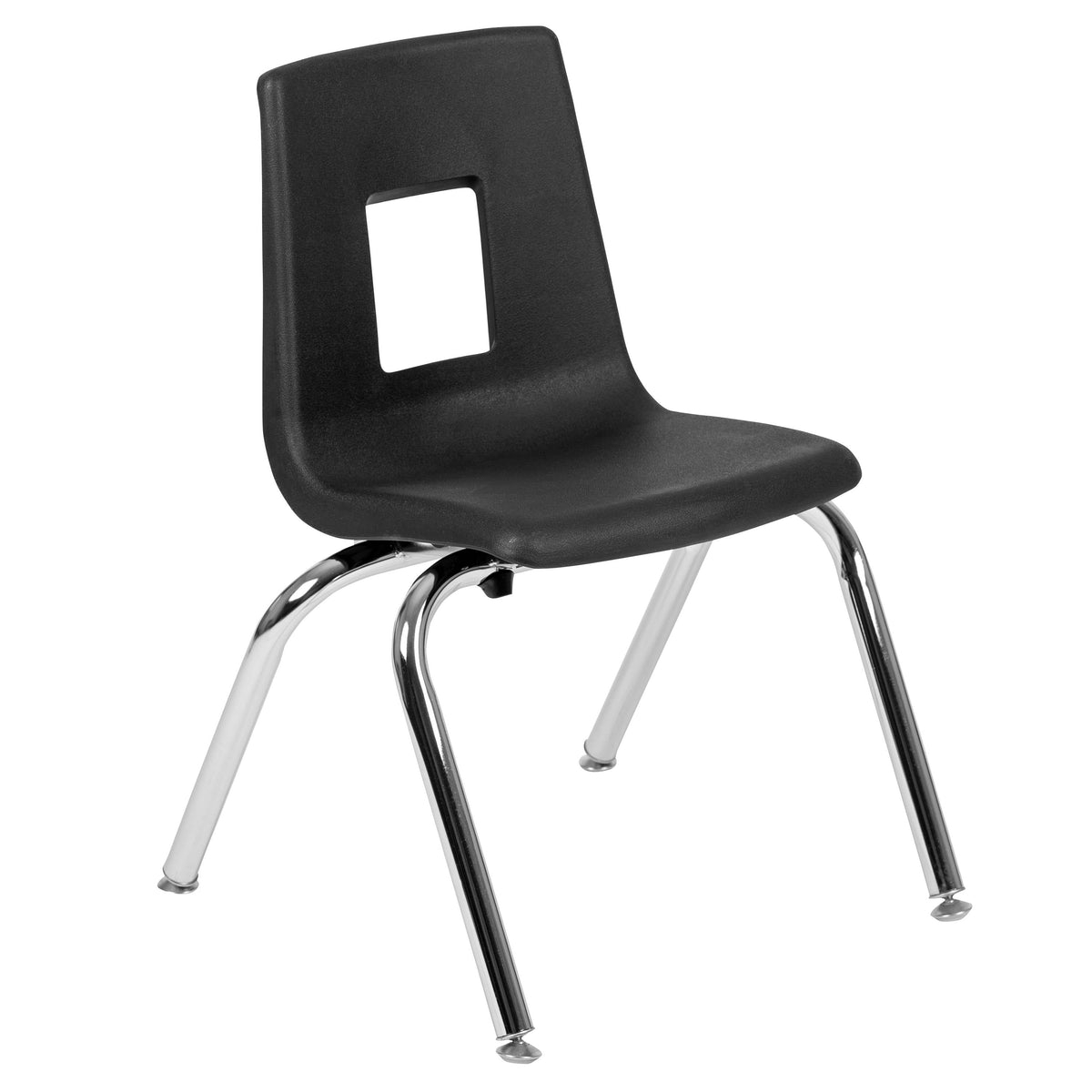 Flash Furniture XU-GRP-14CH-A48-HCIRC-OAK-T-P-CAS-GG Mobile 47.5" Circle Wave Activity Table Set-14" Student Stack Chairs, Oak/Black (Oak Top/Black Frame) - View 9