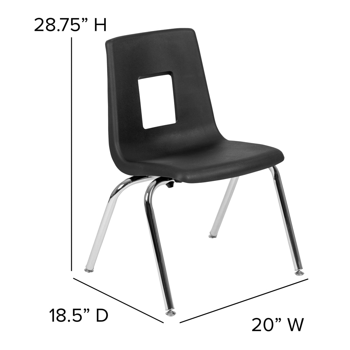 Flash Furniture XU-GRP-16CH-A3048CON-48-OAK-T-A-CAS-GG Mobile 76" Oval Wave Activity Table Set-16" Student Stack Chairs, Oak/Black (Oak Top/Black Frame) - View 8