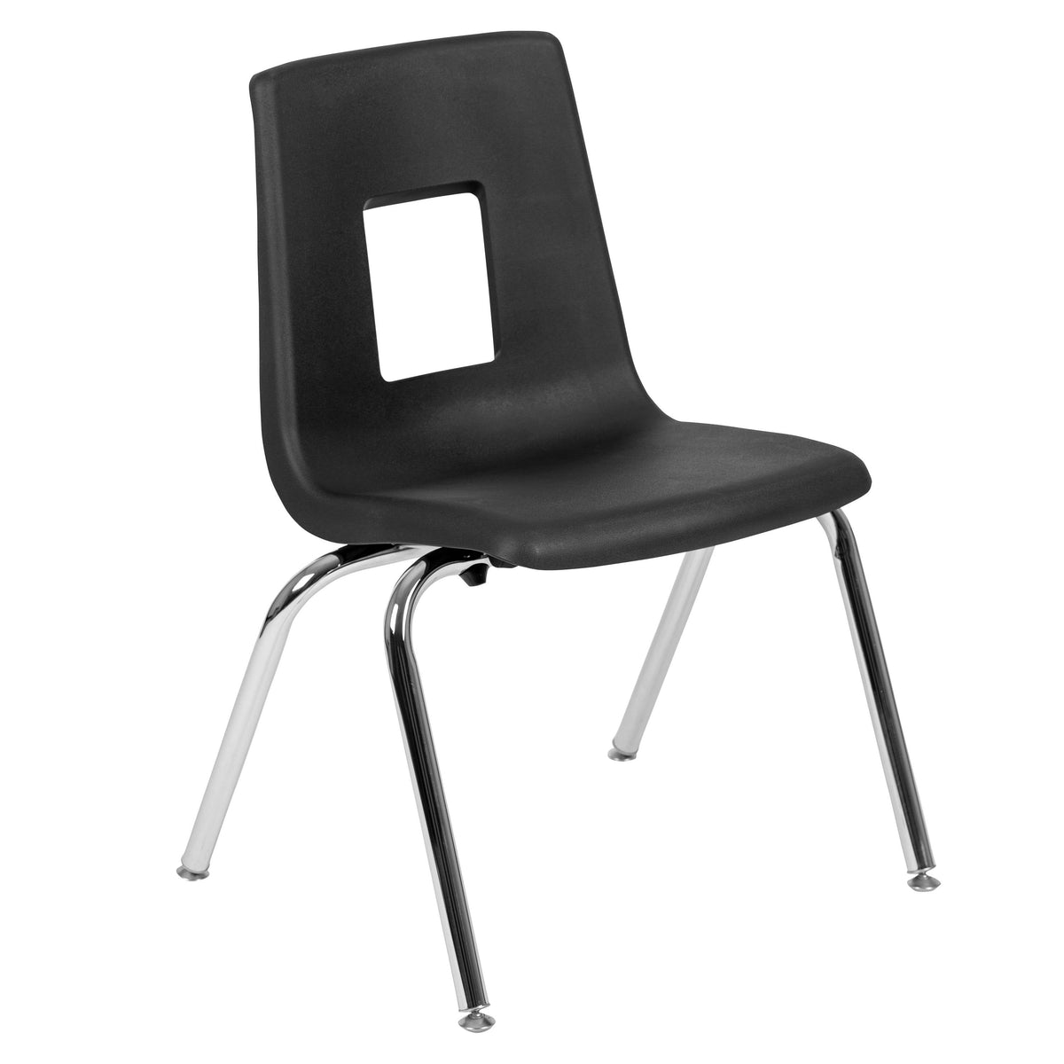 Flash Furniture XU-GRP-16CH-A3048CON-48-OAK-T-A-CAS-GG Mobile 76" Oval Wave Activity Table Set-16" Student Stack Chairs, Oak/Black (Oak Top/Black Frame) - View 12