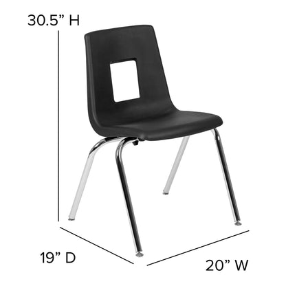 Flash Furniture XU-GRP-18CH-A48-HCIRC-GY-T-A-GG 47.5" Circle Wave Activity Table Set with 18" Student Stack Chairs, Grey/Black (Grey Top/Black Frame) - View 6