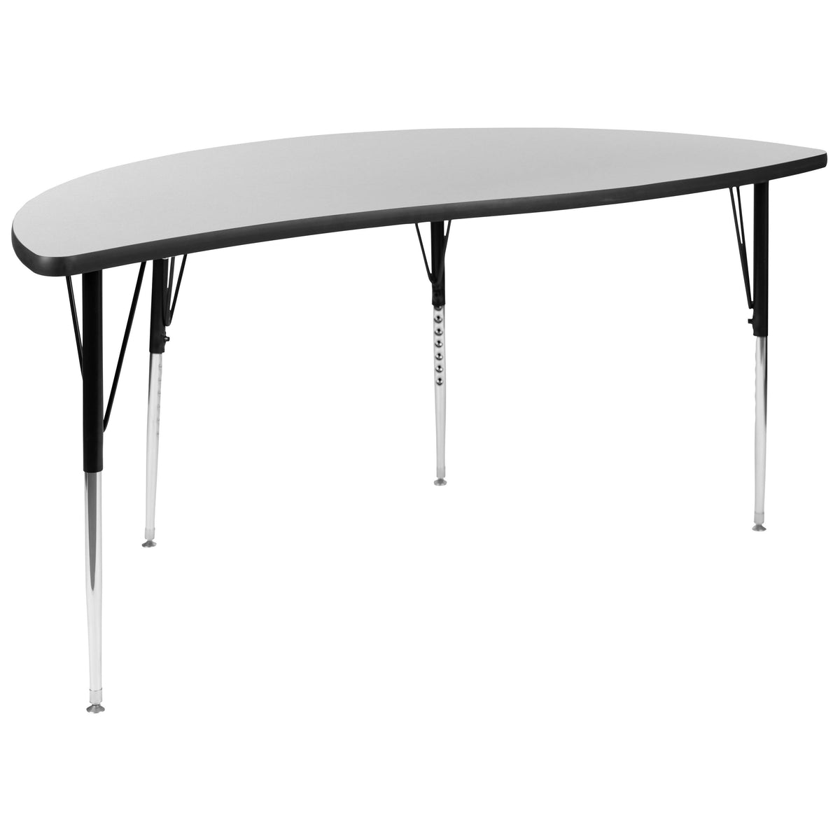 Flash Furniture XU-GRP-18CH-A60-HCIRC-GY-T-A-GG 60" Circle Wave Activity Table Set with 18" Student Stack Chairs, Grey/Black (Grey Top/Black Frame) - View 8