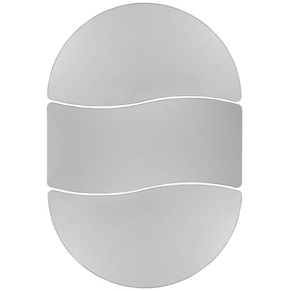 Flash Furniture XU-GRP-A3060CON-60-GY-T-P-CAS-GG 3PC Mobile 86" Oval Wave Flexible Grey Kids Adjustable Activity Table Set (Grey Top/Black Frame) - View 10