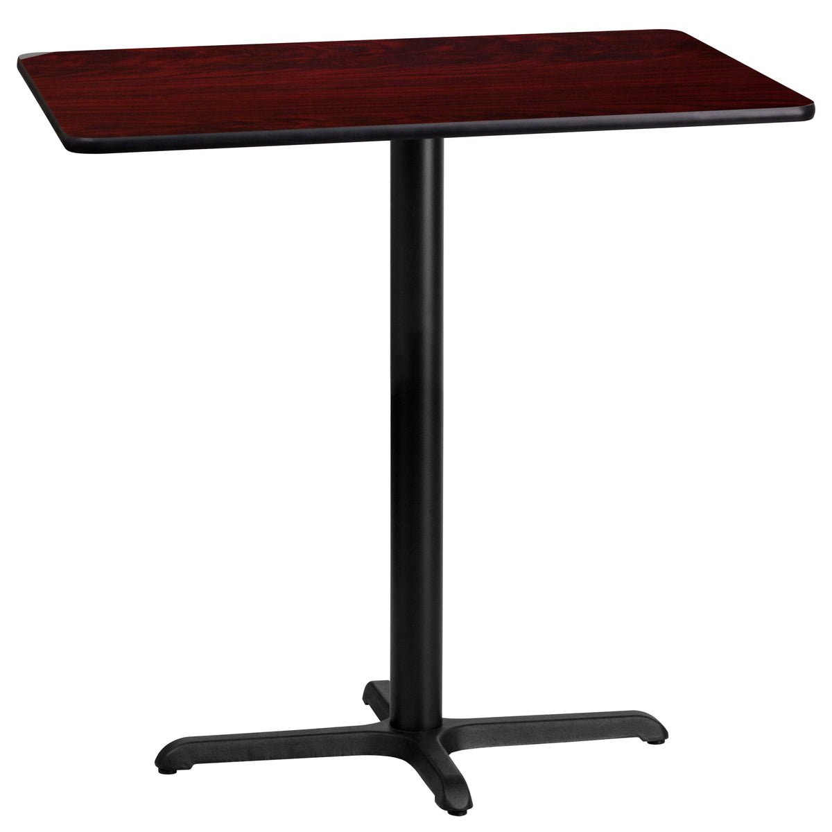 Flash Furniture XU-MAHTB-2442-T2230B-GG 24" x 42" Laminate Table Top with 23.5" x 29.5" Bar Height Table Base (Mahogany) - Main view