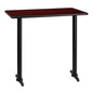 Flash Furniture XU-MAHTB-3042-T0522B-GG 30" x 42" Mahogany Laminate Table Top with 5" x 22" Bar Height Table Bases - Main view