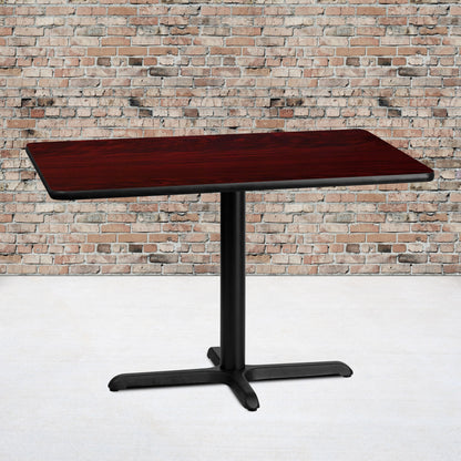 Flash Furniture XU-MAHTB-3042-T2230-GG 30" x 42" Laminate Table Top with 23.5" x 29.5" Table Height Base (Mahogany) - View 2