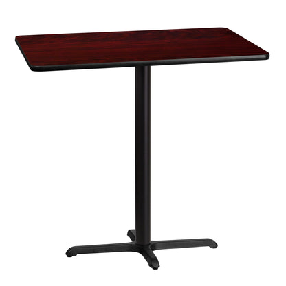 Flash Furniture XU-MAHTB-3042-T2230B-GG 30" x 42" Laminate Table Top with 23.5" x 29.5" Bar Height Table Base (Mahogany) - Main view