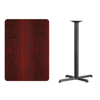 Flash Furniture XU-MAHTB-3042-T2230B-GG 30" x 42" Laminate Table Top with 23.5" x 29.5" Bar Height Table Base (Mahogany) - View 2