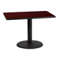 Flash Furniture XU-MAHTB-3042-TR24-GG 30" x 42" Mahogany Laminate Table Top with 24" Round Table Height Base - Main view