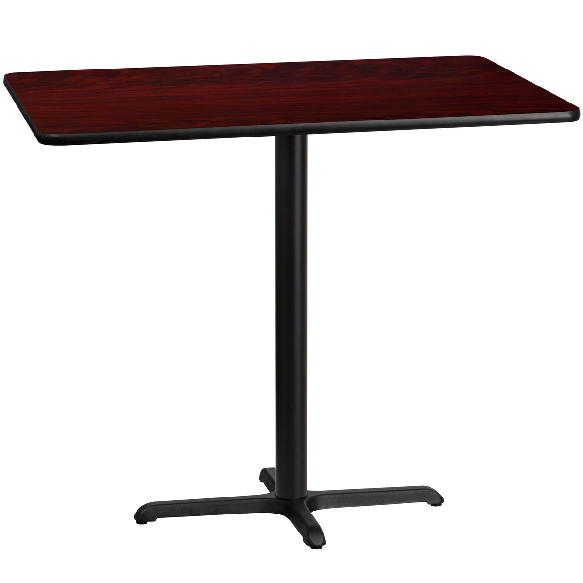 Flash Furniture XU-MAHTB-3048-T2230B-GG 30" x 48" Laminate Table Top with 23.5" x 29.5" Bar Height Table Base (Mahogany) - Main view