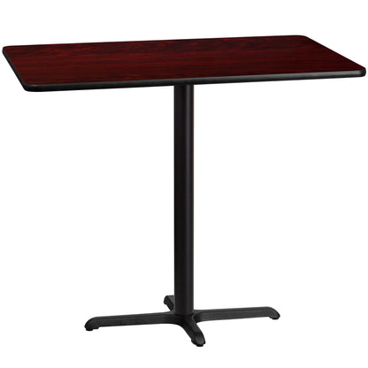 Flash Furniture XU-MAHTB-3048-T2230B-GG 30" x 48" Laminate Table Top with 23.5" x 29.5" Bar Height Table Base (Mahogany) - Main view