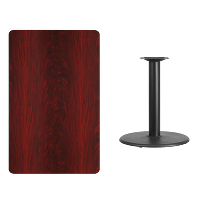 Flash Furniture XU-MAHTB-3048-TR24-GG 30" x 48" Mahogany Laminate Table Top with 24" Round Table Height Base - View 2