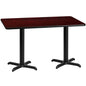 Flash Furniture XU-MAHTB-3060-T2222-GG 30" x 60" Mahogany Laminate Table Top with 22" x 22" Table Height Bases - Main view