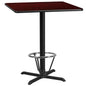 Flash Furniture XU-MAHTB-3636-T3030B-3CFR-GG 36" SQ Mahogany Laminate Table Top & 30" x 30" Bar Height Table Base w/Foot Ring - Main view