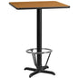 Flash Furniture XU-NATTB-2424-T2222B-3CFR-GG 24" SQ Natural Laminate Table Top & 22"x 22" Bar Height Table Base w/ Foot Ring - Main view