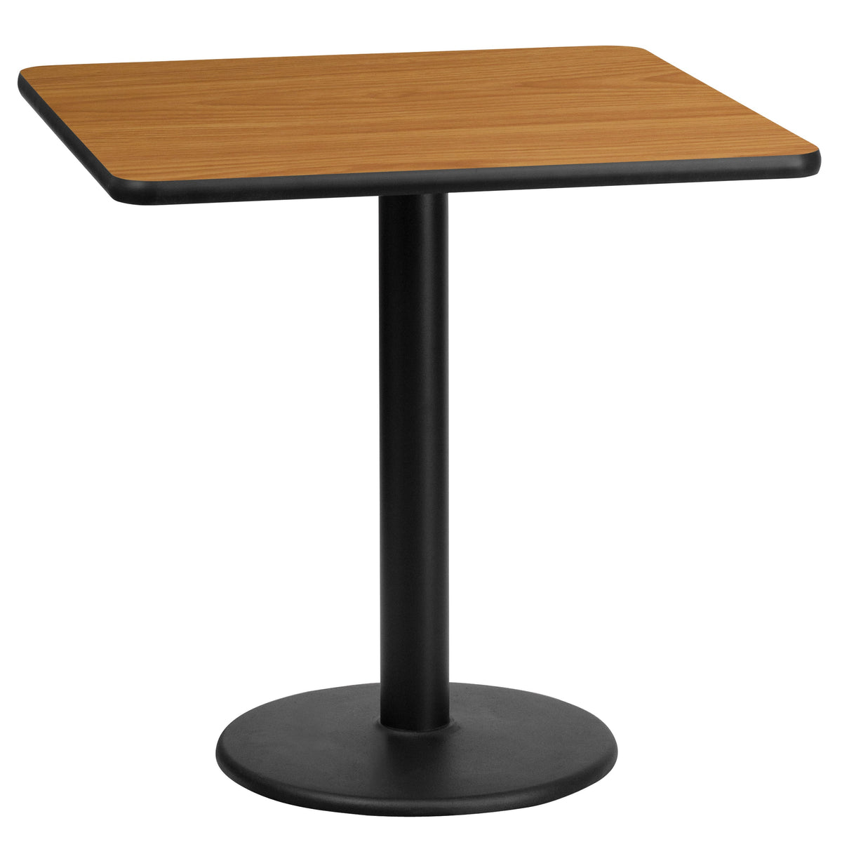 Flash Furniture XU-NATTB-2424-TR18-GG 24" Square Natural Laminate Table Top with 18" Round Table Height Base - Main view