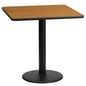 Flash Furniture XU-NATTB-2424-TR18-GG 24" Square Natural Laminate Table Top with 18" Round Table Height Base - Main view