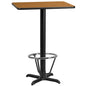 Flash Furniture XU-NATTB-2430-T2222B-3CFR-GG 24" x 30" Natural Laminate Table Top & 22x22 Bar Height Table Base w/Foot Ring - Main view
