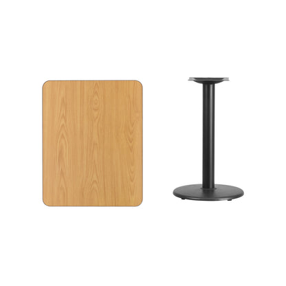Flash Furniture XU-NATTB-2430-TR18-GG 24" x 30" Rectangular Natural Laminate Table Top with 18" RD Table Height Base - View 2