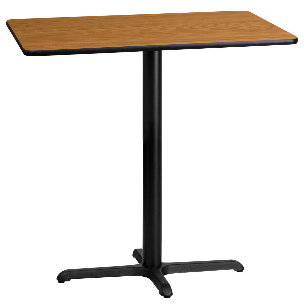 Flash Furniture XU-NATTB-2442-T2230B-GG 24" x 42" Laminate Table Top with 23.5" x 29.5" Bar Height Table Base (Natural) - Main view