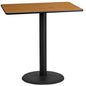 Flash Furniture XU-NATTB-2442-TR24B-GG 24" x 42" Natural Laminate Table Top with 24" Round Bar Height Table Base - Main view