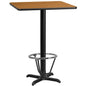 Flash Furniture XU-NATTB-3030-T2222B-3CFR-GG 30" SQ Natural Laminate Table Top & 22"x 22" Bar Height Table Base w/ Foot Ring - Main view