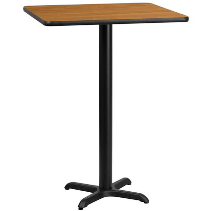 Flash Furniture XU-NATTB-3030-T2222B-GG 30" Square Natural Laminate Table Top with 22" x 22" Bar Height Table Base - Main view