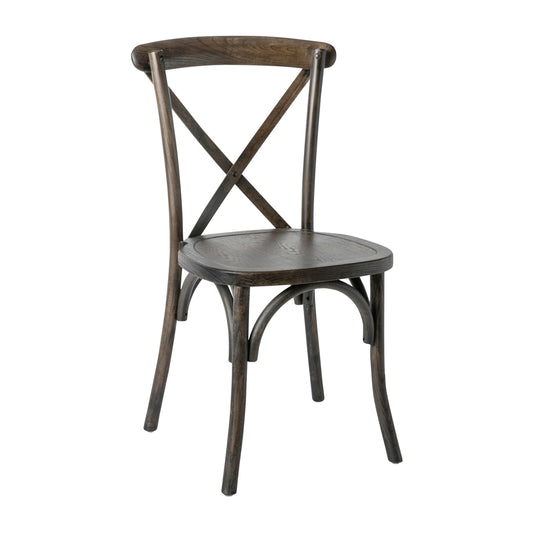Flash Furniture XU-X-EA-GG Stackable Early American Wood Cross Back Chair - Dining Room Seating - Main view