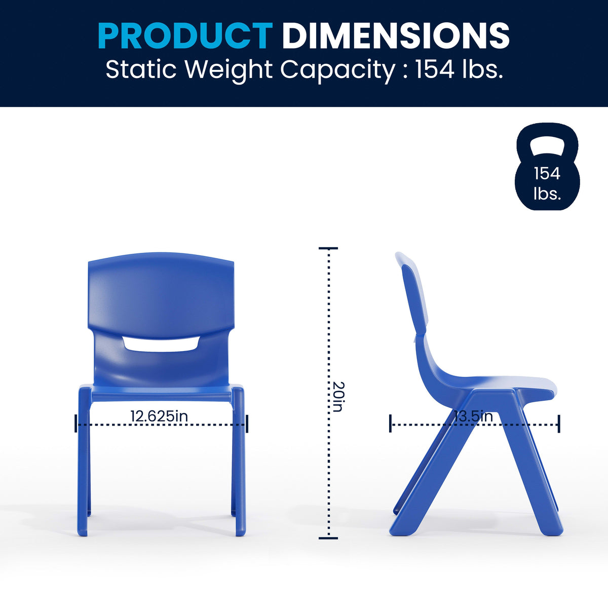 Flash Furniture YU-YCY-060-0036-RECT-TBL-BLUE-GG 23.625"W x 47.25"L Rectangular Blue Plastic Activity Table Set with 6 Chairs - View 5
