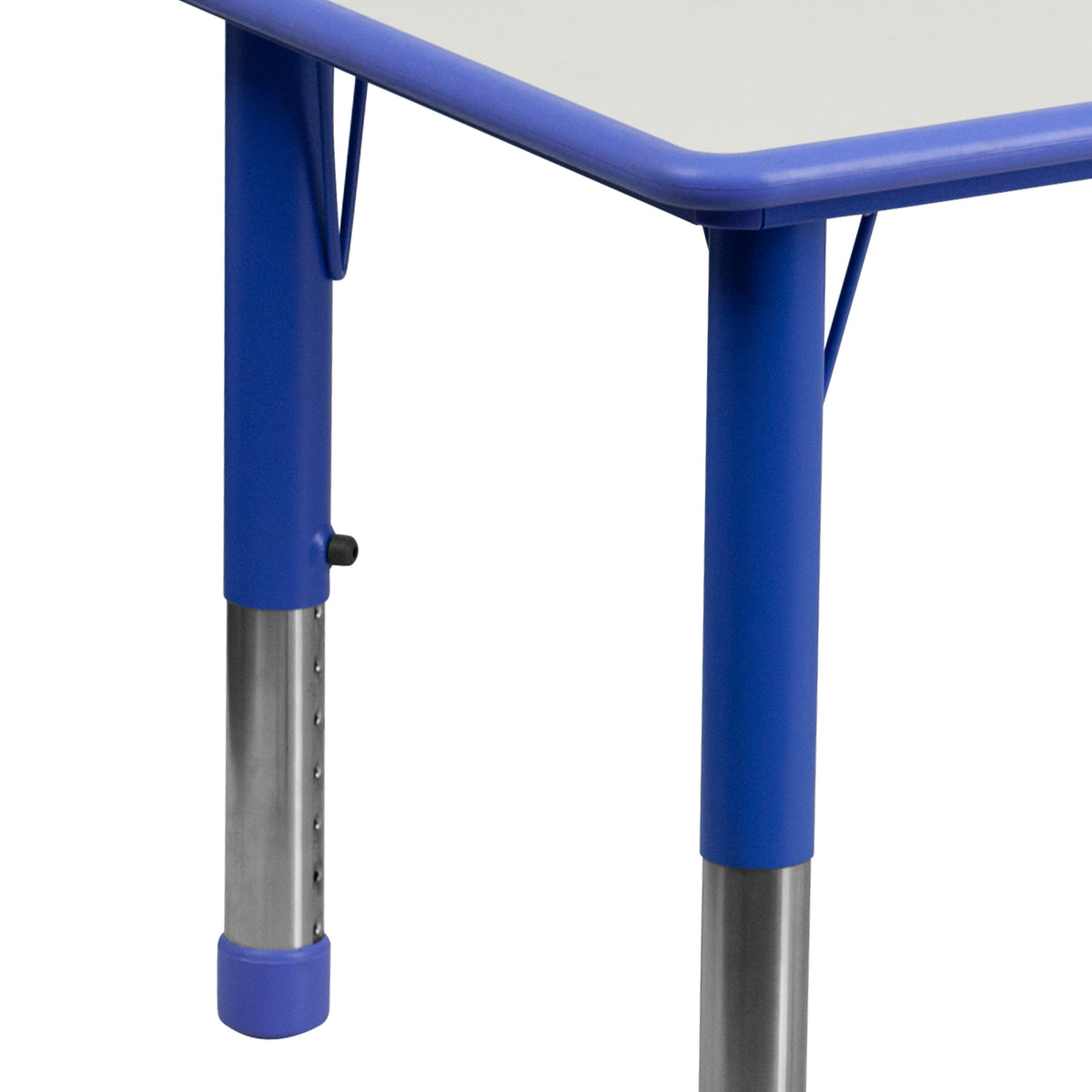 Flash Furniture YU-YCY-060-0036-RECT-TBL-BLUE-GG 23.625"W x 47.25"L Rectangular Blue Plastic Activity Table Set with 6 Chairs - View 13