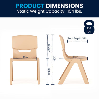 Flash Furniture YU-YCY-060-0036-RECT-TBL-NAT-GG 23.625"W x 47.25"L Rectangle Natural Plastic Activity Table Set with 6 Chairs - View 4
