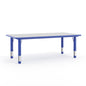 Flash Furniture YU-YCY-060-RECT-TBL-BLUE-GG 23.625"W x 47.25"L Rectangular Blue Plastic Activity Table with Grey Top - Main view
