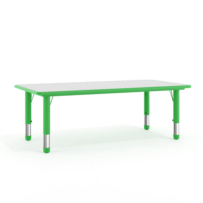 Flash Furniture YU-YCY-060-RECT-TBL-GREEN-GG 23.625"W x 47.25"L Rectangular Green Plastic Activity Table with Grey Top - Main view