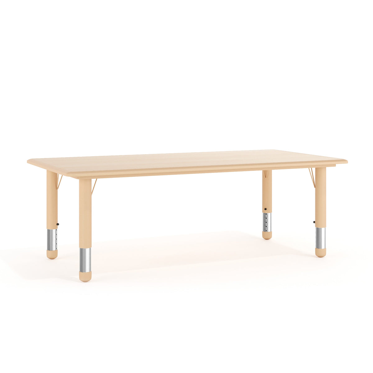 Flash Furniture YU-YCY-060-RECT-TBL-NAT-GG 23.625"W x 47.25"L Natural Plastic Adjustable Activity Table-School Table for 6 - Main view