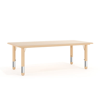 Flash Furniture YU-YCY-060-RECT-TBL-NAT-GG 23.625"W x 47.25"L Natural Plastic Adjustable Activity Table-School Table for 6 - Main view