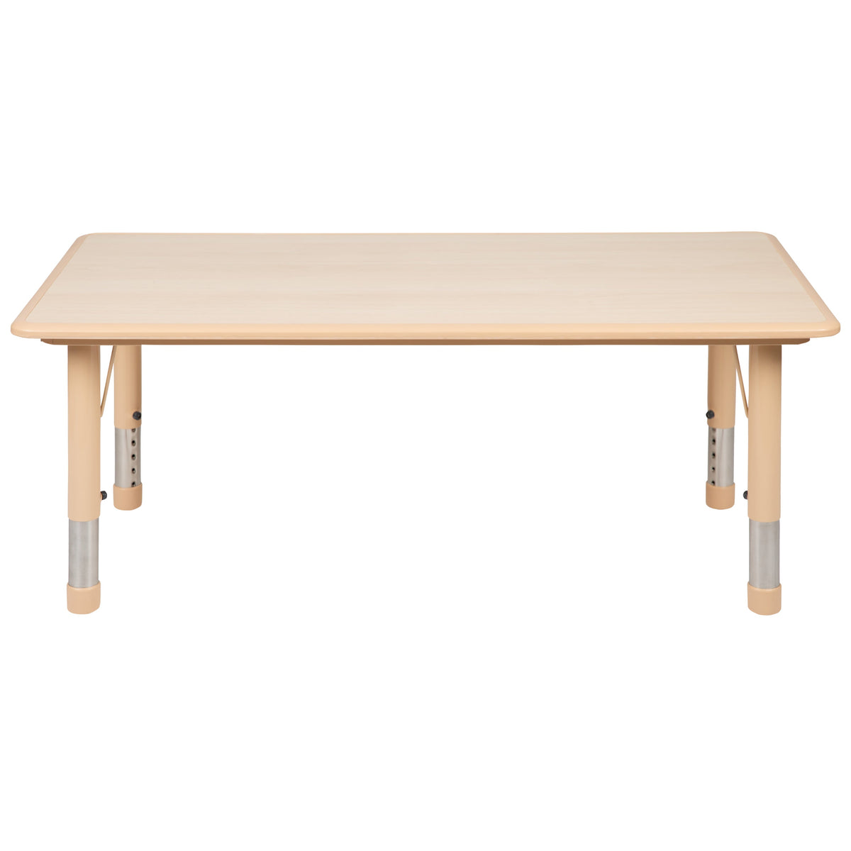 Flash Furniture YU-YCY-060-RECT-TBL-NAT-GG 23.625"W x 47.25"L Natural Plastic Adjustable Activity Table-School Table for 6 - View 5