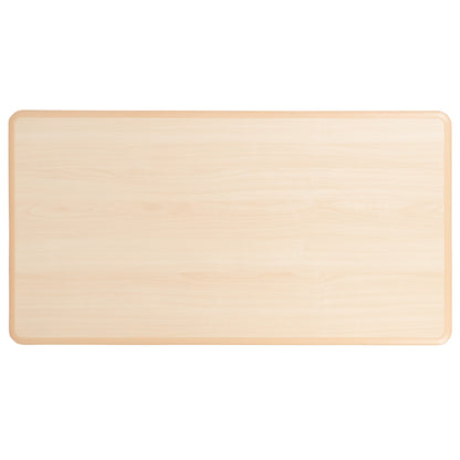 Flash Furniture YU-YCY-060-RECT-TBL-NAT-GG 23.625"W x 47.25"L Natural Plastic Adjustable Activity Table-School Table for 6 - View 6