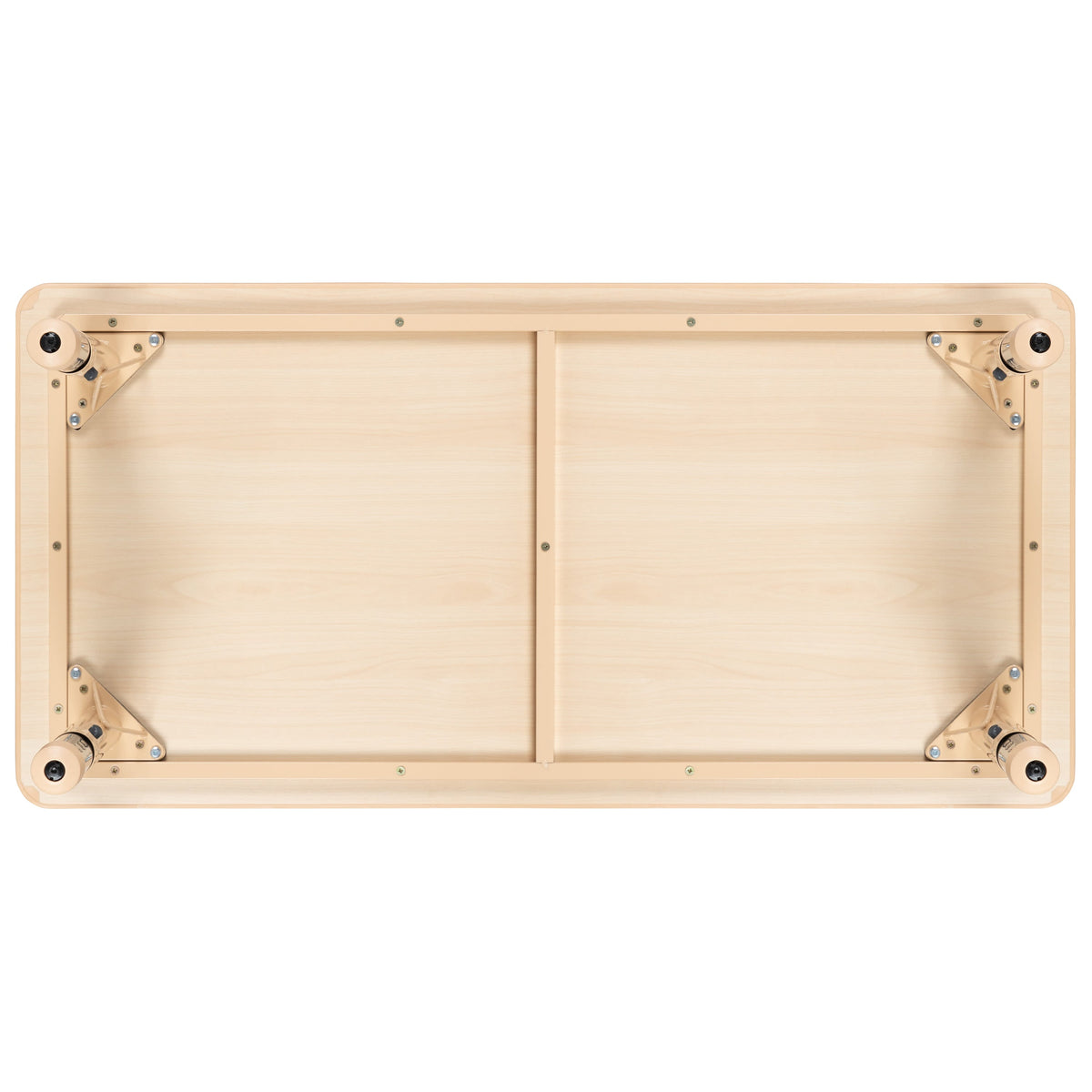 Flash Furniture YU-YCY-060-RECT-TBL-NAT-GG 23.625"W x 47.25"L Natural Plastic Adjustable Activity Table-School Table for 6 - View 7