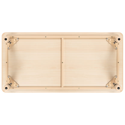Flash Furniture YU-YCY-060-RECT-TBL-NAT-GG 23.625"W x 47.25"L Natural Plastic Adjustable Activity Table-School Table for 6 - View 7