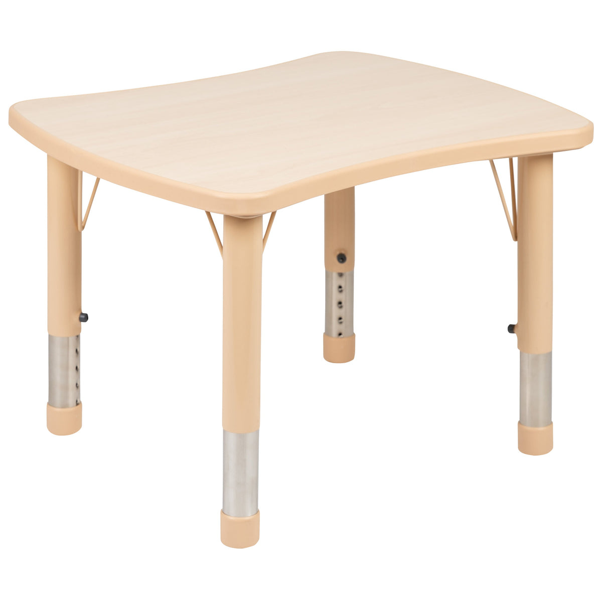 Flash Furniture YU-YCY-098-0032-RECT-TBL-NAT-GG 21.875"W x 26.625"L Rectangle Natural Plastic Activity Table Set with 2 Chairs - View 7