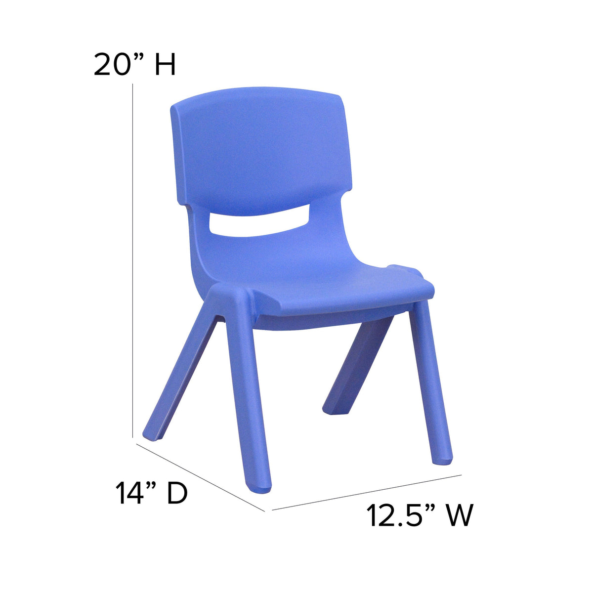Flash Furniture YU-YCY-098-0034-RECT-TBL-BLUE-GG 21.875"W x 26.625"L Rectangular Blue Plastic Activity Table Set with 4 Chairs - View 2