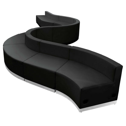 Flash Furniture ZB-803-400-SET-BK-GG 10 Pc Black LeatherSoft Modular Reception Configuration w/Taut Back &Seat - Main view
